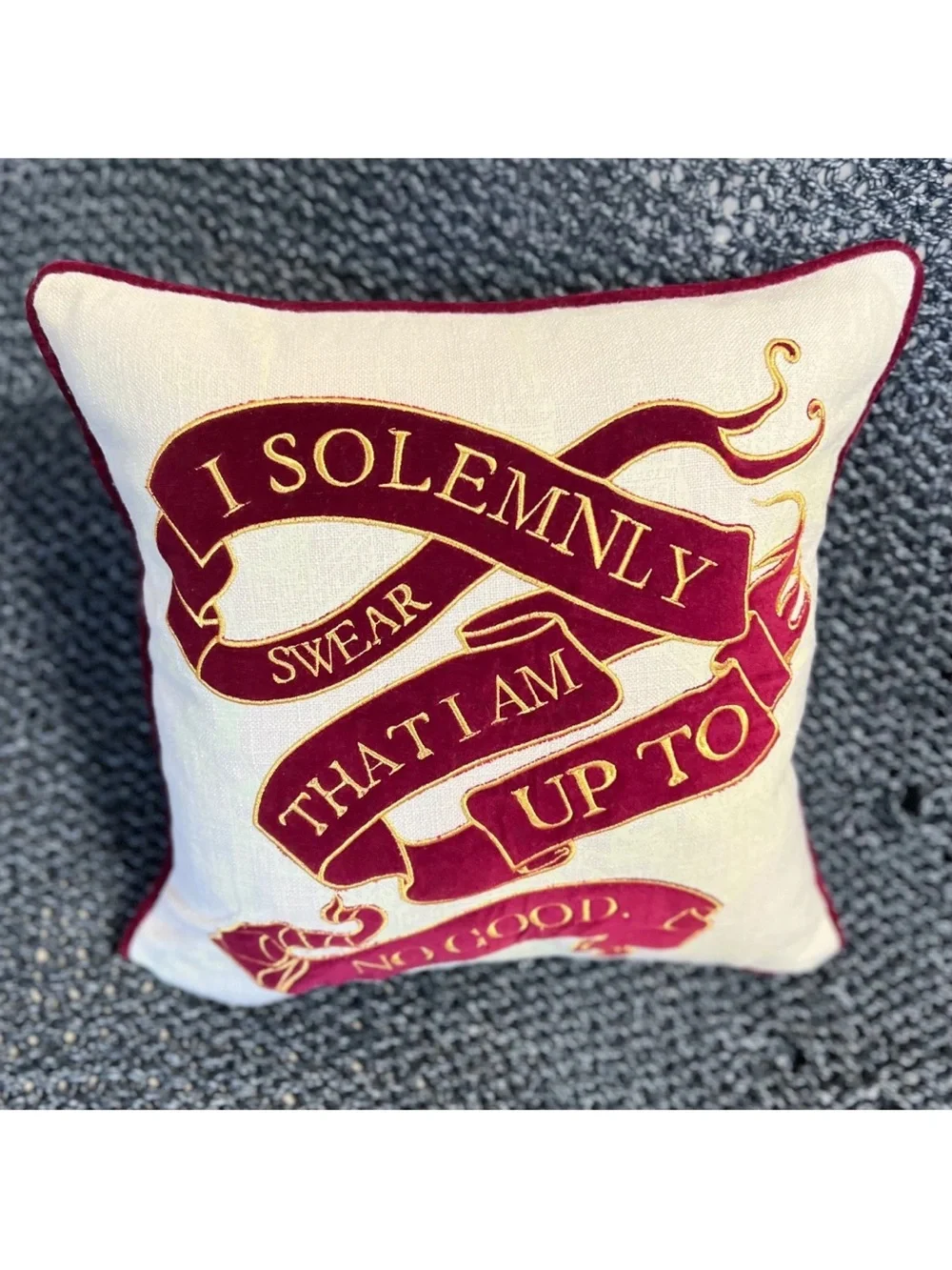 Pottery Barn Teen Harry Potter Marauders Map Pillow Cover 18x18 Glow In The Dark